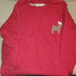 Kids Matching Set - Red Sweater with Raindeer Design
